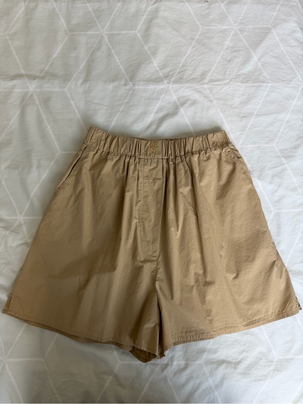 The Frankie Shop Lui Organic Cotton Boxer Shorts Sahara Size L GOTS